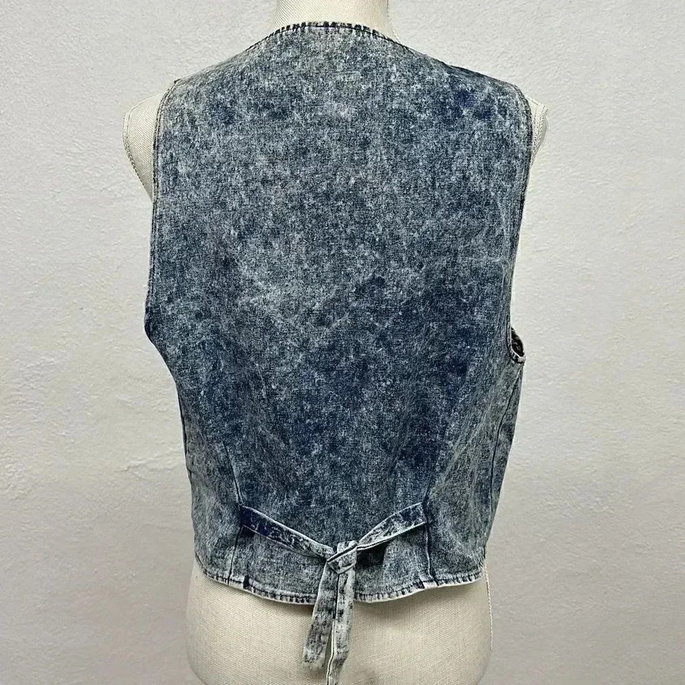 Vintage California LA Chic Stone Washed Fringe Vest - Picture 9 of 9